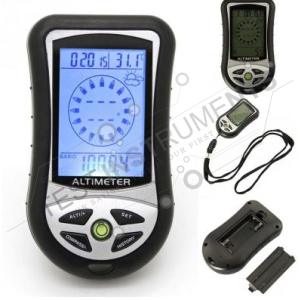 Digital LCD Compass Altimeter 8 In 1 Compass Altimeter Barometer Thermometer Weather Forecast